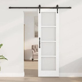 vidaXL Ολισθητή Πόρτα Λευκό 61 x 198.5 εκ. Ξύλο και μέταλλο