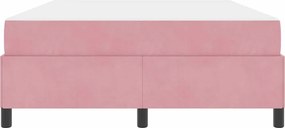 vidaXL Σκελετός Κρεβατιού με στρώμα Ροζ 140 x 190 cm ύφασμα