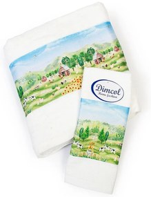 Πετσέτες Βρεφικές Farm 340 (Σετ 2τμχ) White DimCol Σετ Πετσέτες 70x140cm 100% Βαμβάκι