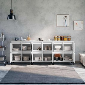 vidaXL Ντουλάπια 3 τεμ. Λευκό 60x35x70 εκ. Επεξεργασμένο Ξύλο