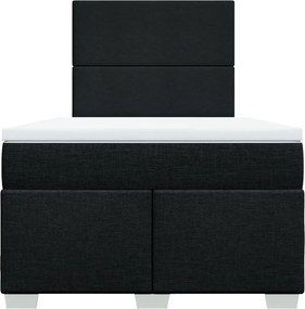 vidaXL Κρεβάτι Boxspring με Στρώμα Μαύρο 120x190 εκ. Υφασμάτινο