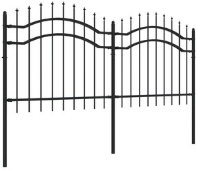 vidaXL Φράχτης Κήπου με Κορυφή Δόρυ Μαύρος 239x100 εκ. Ατσάλι με Ηλεκτροστατική Βαφή