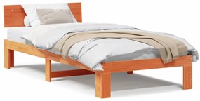 vidaXL Σκελετός Κρεβατιού Καφέ 75 x 190 cm Μασίφ ξύλο πεύκου