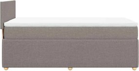 vidaXL Κρεβάτι Boxspring με Στρώμα Taupe 80x200 εκ. Υφασμάτινο