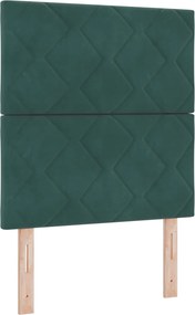 vidaXL Κρεβάτι box spring με στρώμα Σκούρο Πράσινο 80 x 200 cm Βελούδο
