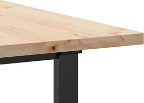 vidaXL Τραπέζι Τραπεζαρίας Πλαίσιο Ο Μασίφ Πεύκο/Ατσάλι