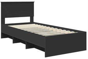 vidaXL Σκελετός Κρεβατιού Μαύρο 120 x 123 εκ. Επεξεργασμένο ξύλο