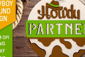 Σετ των 2 Intra απο ξύλο plywood 3mm-4mm πάχος - Στρογγυλή πινακίδα Cowboy Cut Laser Δίασταση 30x20 cm INTRAFABR-97729794