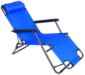 Καρέκλα Ξαπλώστρα Παραλίας ArteLibre PALAWAN Μπλε Μέταλλο/Ύφασμα 153x60x75cm