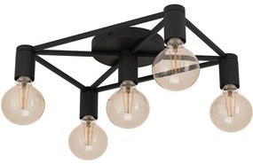 Φωτιστικό Οροφής - Πλαφονιέρα Speke 43721 41,5x31x10,5cm 5xΕ27 40W Black Eglo Steel