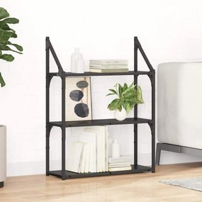 vidaXL Ράφι Τοίχου Επιτοίχιο Μαύρη Οξυά 60 x 21 x 78,5 cm
