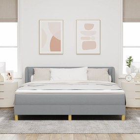 vidaXL Κρεβάτι Box Spring  με Στρώμα σε Ανοιχτό Γκρι 180x200 εκ. Ύφασμα