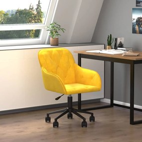 Καρέκλα Γραφείου Περιστρεφόμενη Κίτρινη Βελούδινη