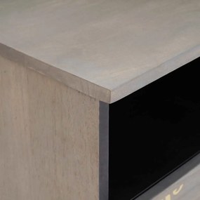 vidaXL Ντουλάπι TV Γκρι και Χρυσό 100 x 33.5 x 46 εκ Μασίφ ξύλο μάνγκο