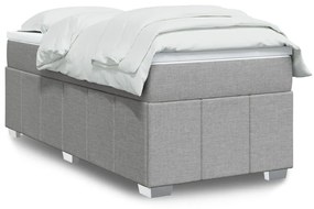 vidaXL Κρεβάτι Boxspring με Στρώμα Ανοιχτό Γκρι 100x200 εκ. Υφασμάτινο