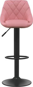 vidaXL Σκαμπό Μπαρ 2 τεμ. Ροζ Βελούδινα