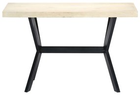 vidaXL Τραπεζαρία Λευκή 120 x 60 x 75 εκ. από Μασίφ Ξύλο Μάνγκο