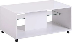 Τραπεζάκι Σαλονιού Bert Λευκό - Λευκή Λάκα 101x60x45 εκ. 101x60x45 εκ.