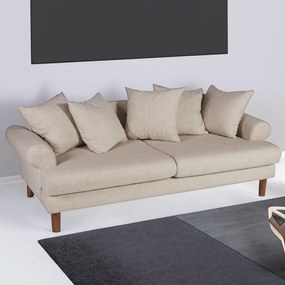 Artekko Uk Sofa Καναπές Τριθέσιος Υφασμάτινος Μπεζ (210x100x75)cm - 783-7178