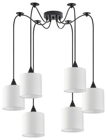 Φωτιστικό Οροφής SE21-BL-B10-BL6-SH1 ADEPT PENDANT White Shade Pendant + - Ύφασμα - 77-9024