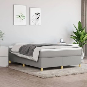 Κρεβάτι Boxspring με Στρώμα Ανοιχτό Γκρι 140x200 εκ. Υφασμάτινο - Γκρι