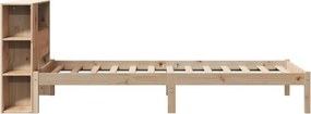 vidaXL Κρεβάτι Βιβλιοθήκη Χωρίς Στρώμα 75x190 εκ Μασίφ Ξύλο Πεύκο