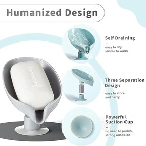 Επιτραπέζια Πλαστική Σαπουνοθήκη με Βεντούζα - Γκρι