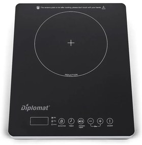 Diplomat DGX2020I Επιτραπέζια Εστία Επαγωγική Μονή, 2000W,  Μαύρη
