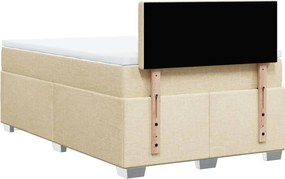 vidaXL Κρεβάτι Boxspring με Στρώμα Κρεμ 120x200 εκ. Υφασμάτινο