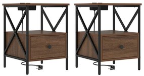 vidaXL Κομοδίνο Καφέ δρυς 41.5 x 40.5 x 55 εκ. Επεξεργασμένο ξύλο
