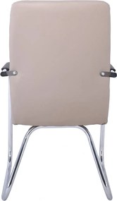 COLLET Πολυθρόνα Γραφείου Επισκέπτη Μέταλλο Χρώμιο, Pu Cappuccino   4τμχ