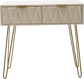 Κονσόλα Isla pakoworld χρώμα λευκό painting-χρυσό 80x39x74εκ