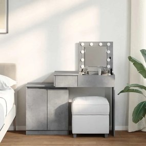 vidaXL Μπουντουάρ με LED Γκρι Σκυροδέματος 115x37x110,5 εκ.