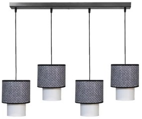 Κρεμαστό Φωτιστικό Οροφής 4xE27 Ύφασμα HK-10 Heronia Lighting-14-0275-Μαύρο 14-0275