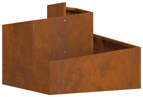 vidaXL Γλάστρα Κήπου Καφέ 60 x 60 x 50 εκ Ατσάλι σκληρυθέν στον αέρα