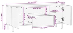 Έπιπλο Τηλεόρασης Μαύρο 105x33x46 εκ. από Επεξεργασμένο Ξύλο - Μαύρο