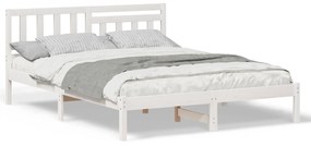 vidaXL Σκελετός Κρεβατιού Λευκό 140 x 200 cm Συμπαγές ξύλο πεύκου