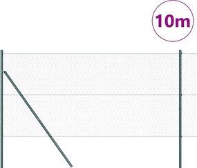 vidaXL Έξιγωνο φράχτη σταθερού εδάφους 10 x 1,4 μ Πράσινο Δίχτυ