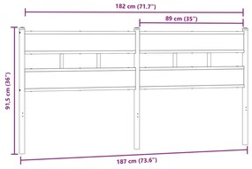 vidaXL Κεφαλάρι Sonoma Δρυς 180 εκ. Σιδερένιο/Επεξεργασμένο Ξύλο