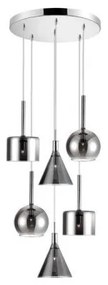 Κρεμαστό Φωτιστικό Ροζέτα 6xG9 Γυαλί Luma Lighting-114-01047-13-smoke-Φιμέ/Smoke 114-01047-13-smoke