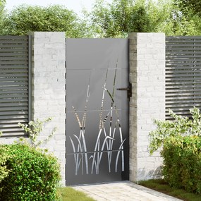 vidaXL Πύλη Κήπου Μαύρο 105 x 175 cm Ατσάλι με Επικάλυψη Πούδρας
