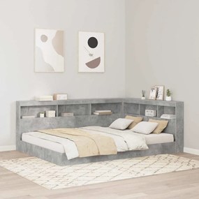 vidaXL Κεφαλάρι Αποθήκης Γκρι σκυροδέματος 135 cm Επεξεργασμένο ξύλο