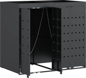 vidaXL Αποθήκη τροχήλατου κάδου για 2 κάδους Ανθρακί