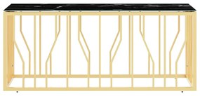 vidaXL Τραπέζι Σαλονιού Χρυσό 110x45x45 εκ. Ανοξείδωτο Ατσάλι &amp; Γυαλί