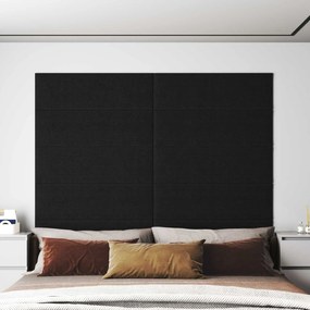 vidaXL Κεφαλάρι Τοίχου 12 pcs Μαύρο 90 x 30 cm ύφασμα