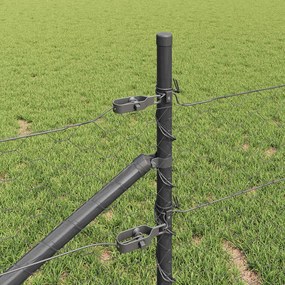 vidaXL Εξωτερική εξάγωνη περίφραξη με στήλη 50 x 1 m Γκρι Δίχτυ