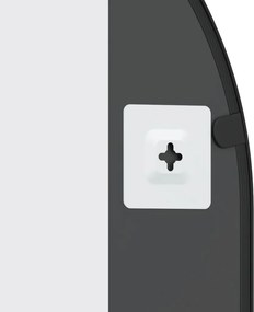vidaXL Καθρέφτης Τοίχου Αψίδα Μαύρος 50 x 100 εκ. από Σίδερο