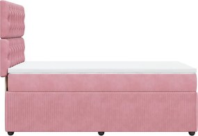vidaXL Κρεβάτι Boxspring με Στρώμα Ροζ 80 x 200 εκ. Βελούδινο