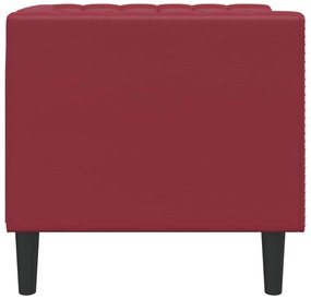 vidaXL Πολυθρόνα Chesterfield Μπορντό από Συνθετικό Δέρμα