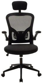Καρέκλα γραφείου διευθυντή Ergoline pakoworld ύφασμα mesh μαύρο - Ύφασμα - 090-000010